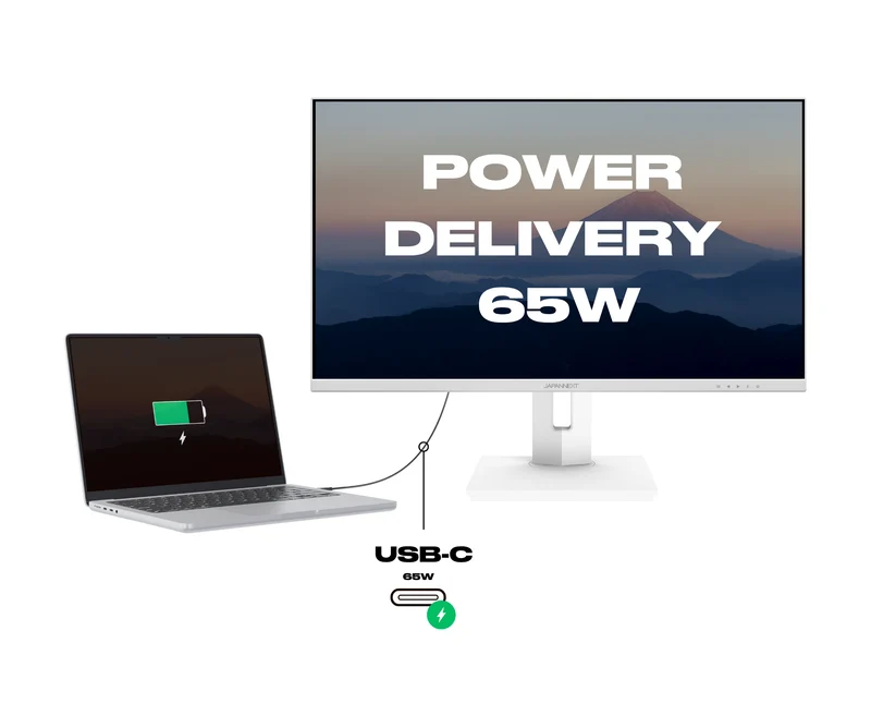Écran PC Bureautique | 27" | IPS | 4K UHD | USB-C (+ charge 65W) | Blanc