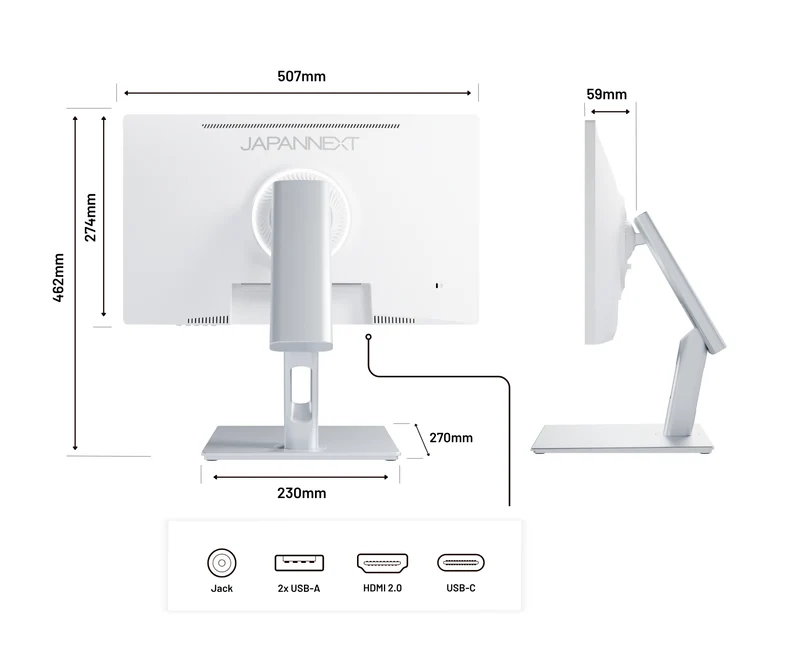 Écran PC Bureautique Tactile | 21.5" | IPS | Full HD | KVM | USB-C (+charge 65W) | Pied ergonomique articulé
