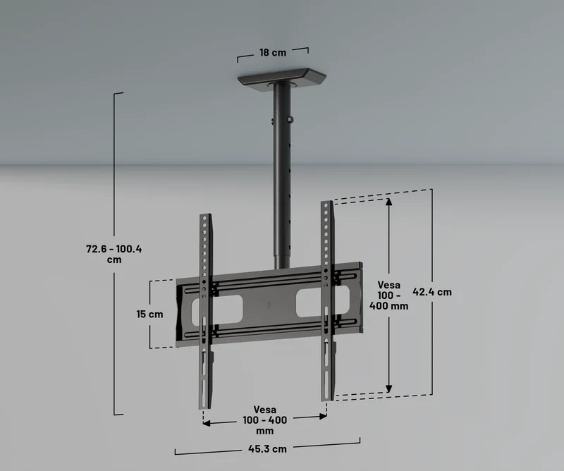 Support plafond pour écran grand format 32” à 75”