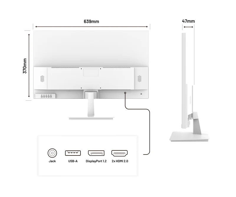 Écran PC Bureautique | 28" | IPS | 4K UHD | Blanc