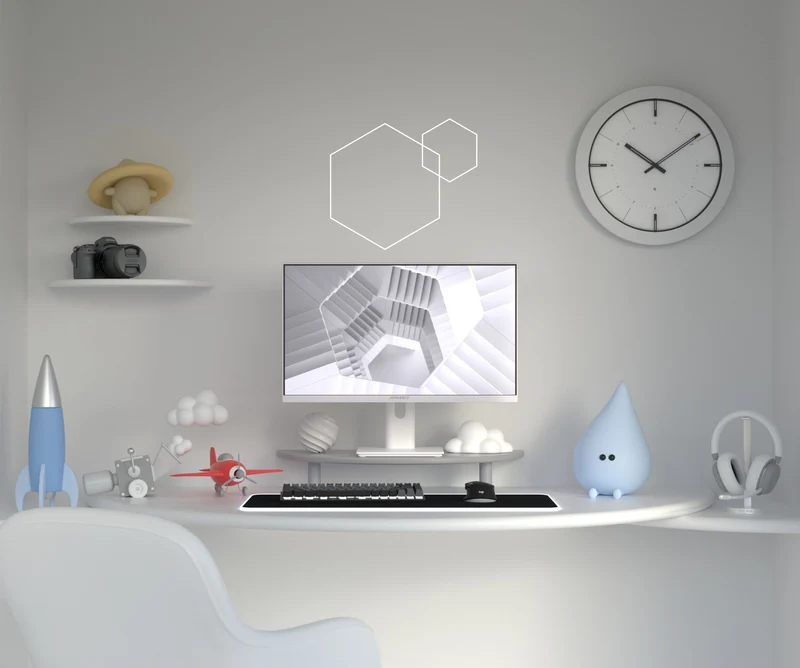 Écran PC Gaming/Bureautique | 23,8" | IPS | Full HD | 120Hz | Pastel Blanc