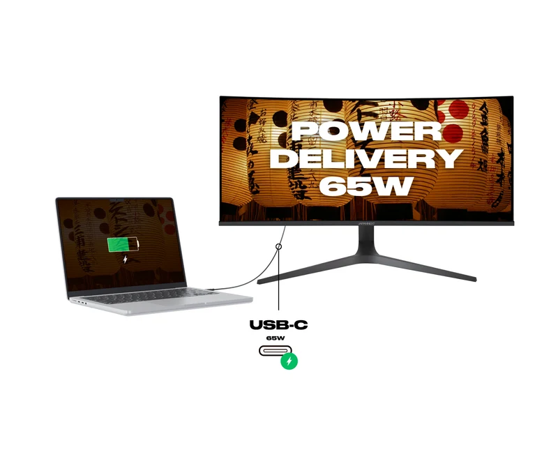 Écran PC Incurvé | 34" | IPS | UWQHD | USB-C (+ charge 65W)