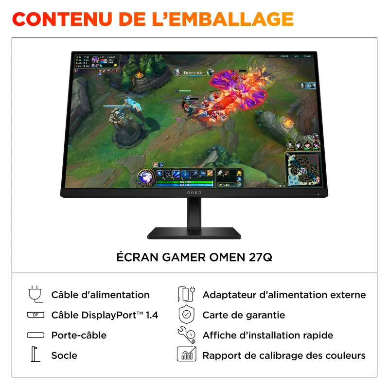 Écran gamer QHD 180 Hz OMEN 27 pouces - OMEN 27q G2