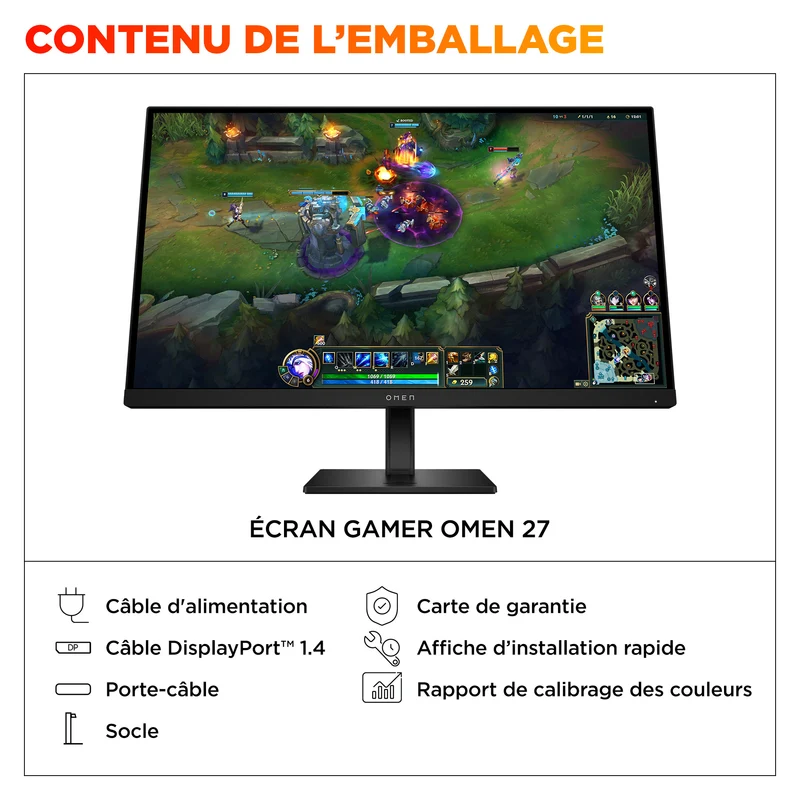Écran gamer FHD 180 Hz OMEN 27 pouces - OMEN 27 G2