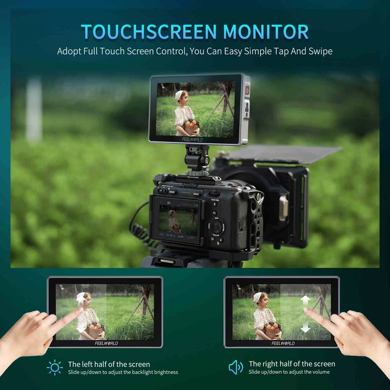 Moniteur de terrain pour appareil photo reflex numérique FEELWORLD H5 5.5 pouces 1200 nits 12G SDI HDMI 2.0 à écran tactile