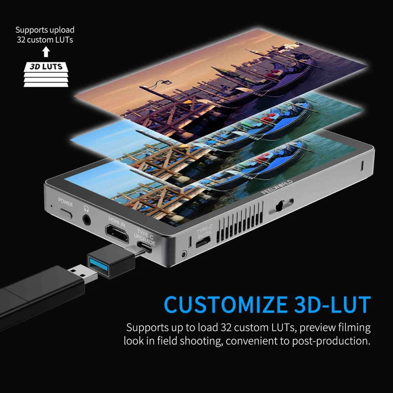 Moniteur de terrain FEELWORLD P6XL pour appareils photo reflex numériques, écran tactile 4K HDMI, 1200 nits, batterie intégrée, boîtier en aluminium, 6 pouces, HDMI 4K.