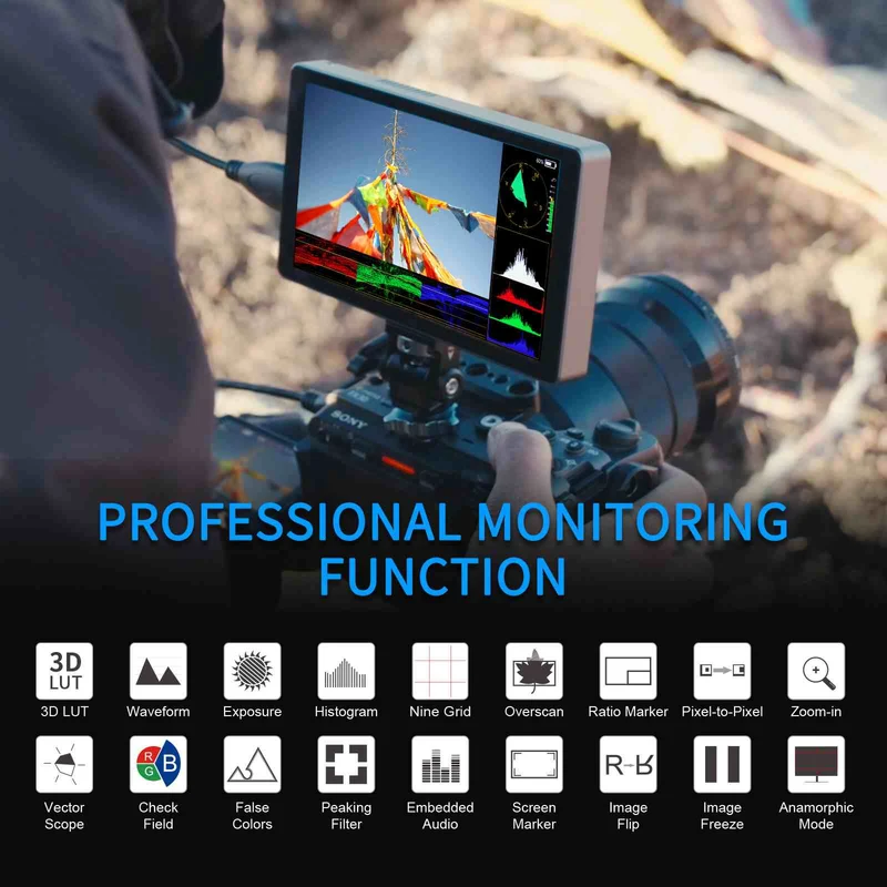 Moniteur de terrain FEELWORLD P6XL pour appareils photo reflex numériques, écran tactile 4K HDMI, 1200 nits, batterie intégrée, boîtier en aluminium, 6 pouces, HDMI 4K.