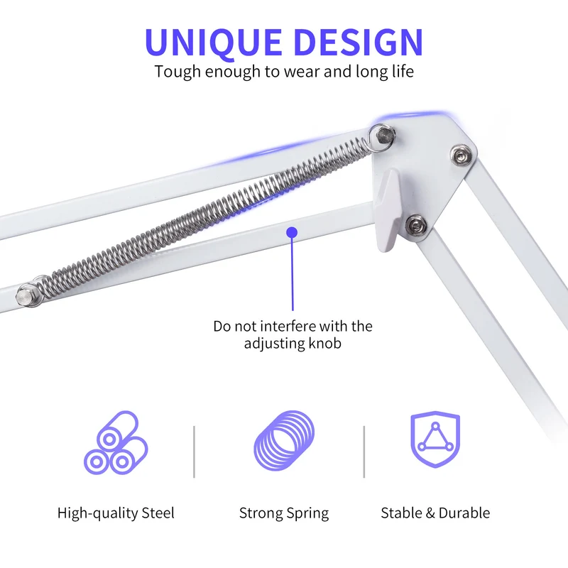 Bras de microphone blanc FEELWORLD AMS1 pour PM1 et microphone dynamique