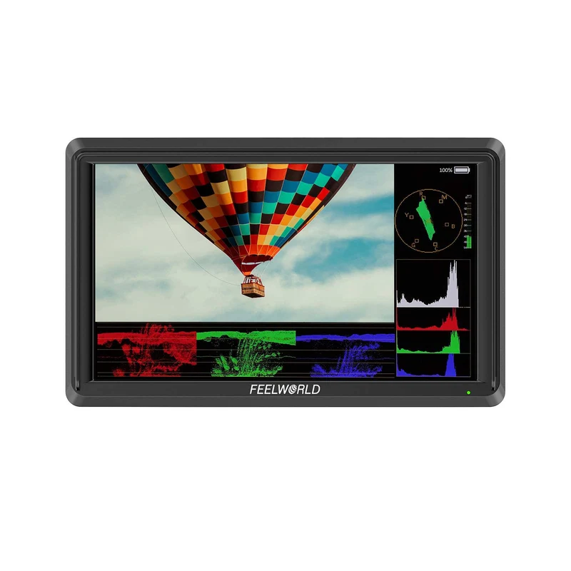 Moniteur de terrain FEELWORLD S55E 5.5 pouces 500 nits pour appareils photo reflex numériques, dalle IPS Full HD, compatible 4K, entrée et sortie HDMI.