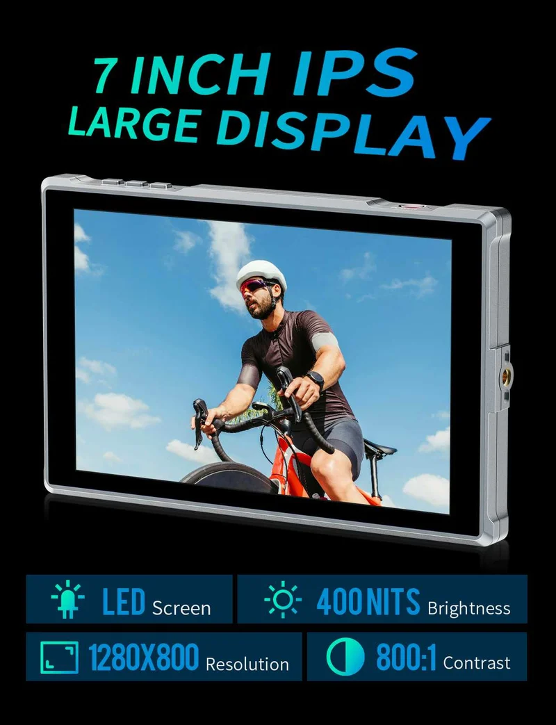 Moniteur d'appareil photo reflex numérique FEELWORLD FW759 PRO 7 pouces 400 nits HD tactile 4K HDMI 1280 x 800 IPS