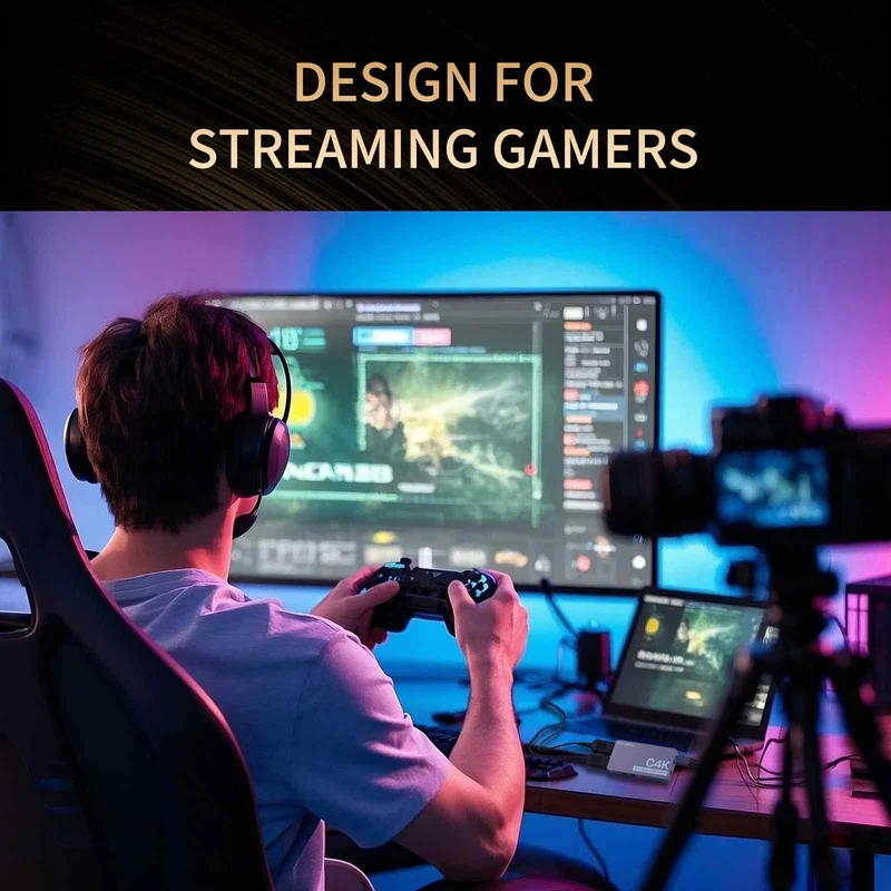 Capture vidéo FEEWORLD C4K 4K HDMI 60 Hz Entrée et sortie USB-C Plug and Play pour le streaming, les jeux, les vidéoconférences