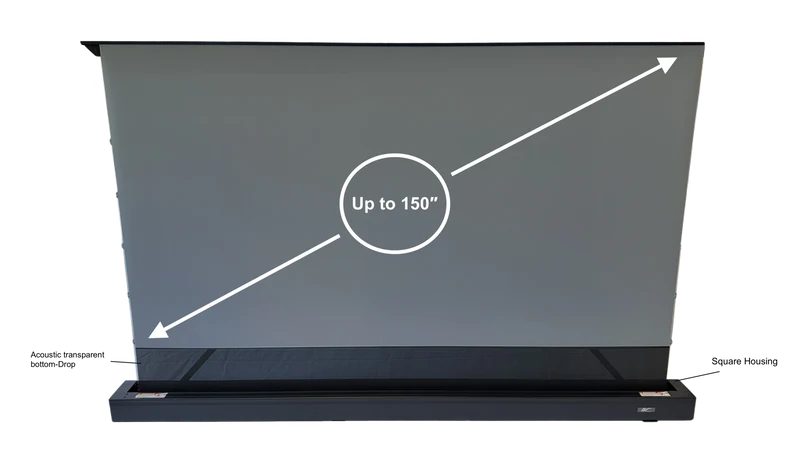 Kestrel – CLR®5 avec Carré – Écran de projection électrique à levage par le sol