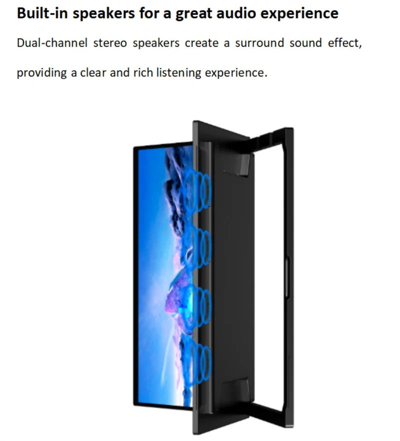 Moniteur double écran pliable 15.6" 1080p avec rotation à 360° et extension pour ordinateur portable, PC et Mac avec support VESA