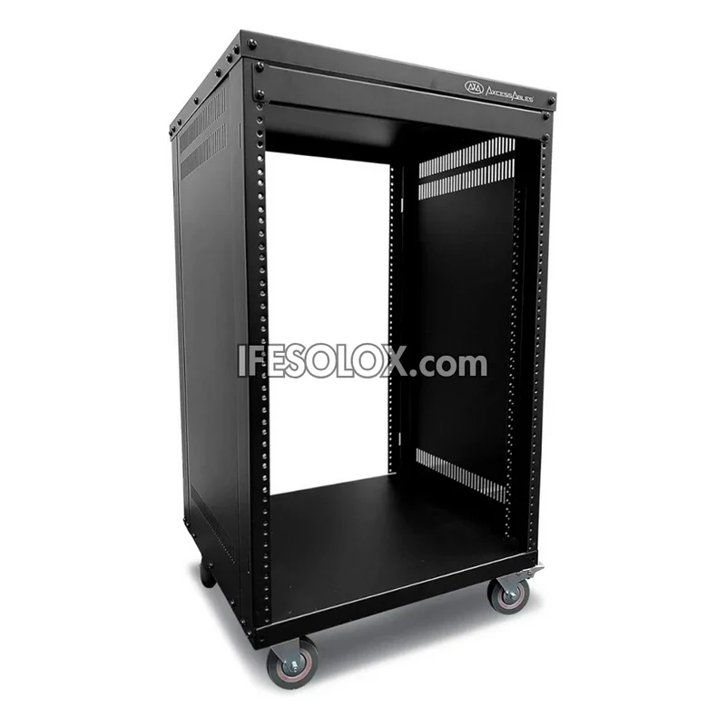 Professional 16U Portable Rolling Studio Rack Cabinet for Server, Networking & Studio Applications - Brand New