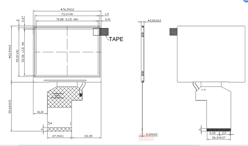 Écran TFT IPS 3.5 pouces 320x240px sans tactile