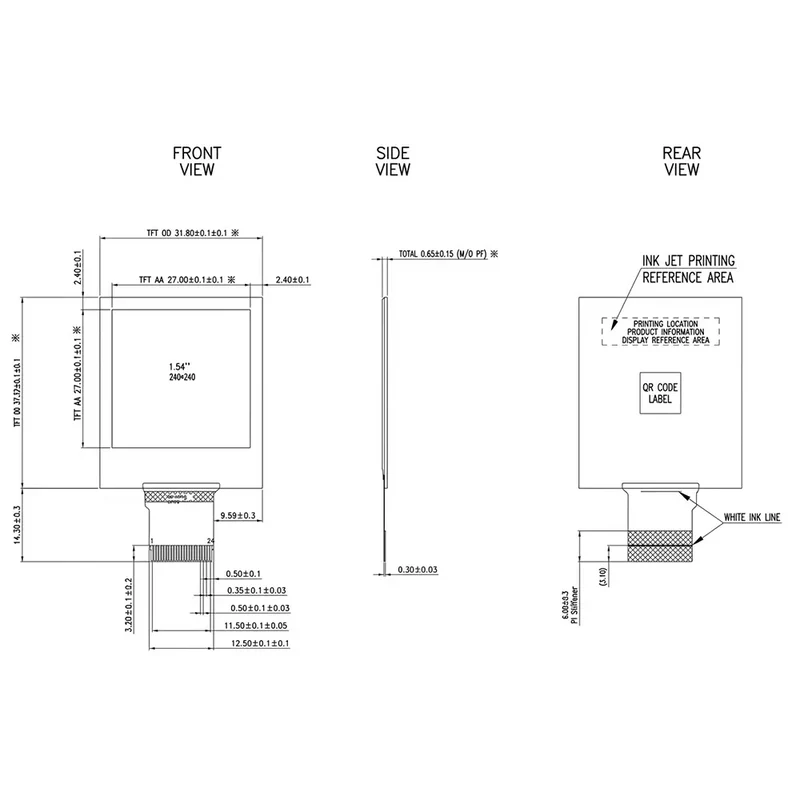 Écran e-paper 6 couleurs de 1.54 pouce (240 × 240 pixels) avec carte de pilotage Bluetooth