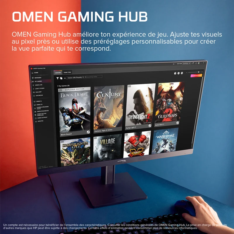 Écran gamer HyperX OMEN 23,8 pouces FHD 180 Hz – OMEN 24 G2
