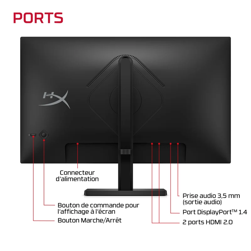 Écran gamer HyperX OMEN 23,8 pouces FHD 180 Hz – OMEN 24 G2