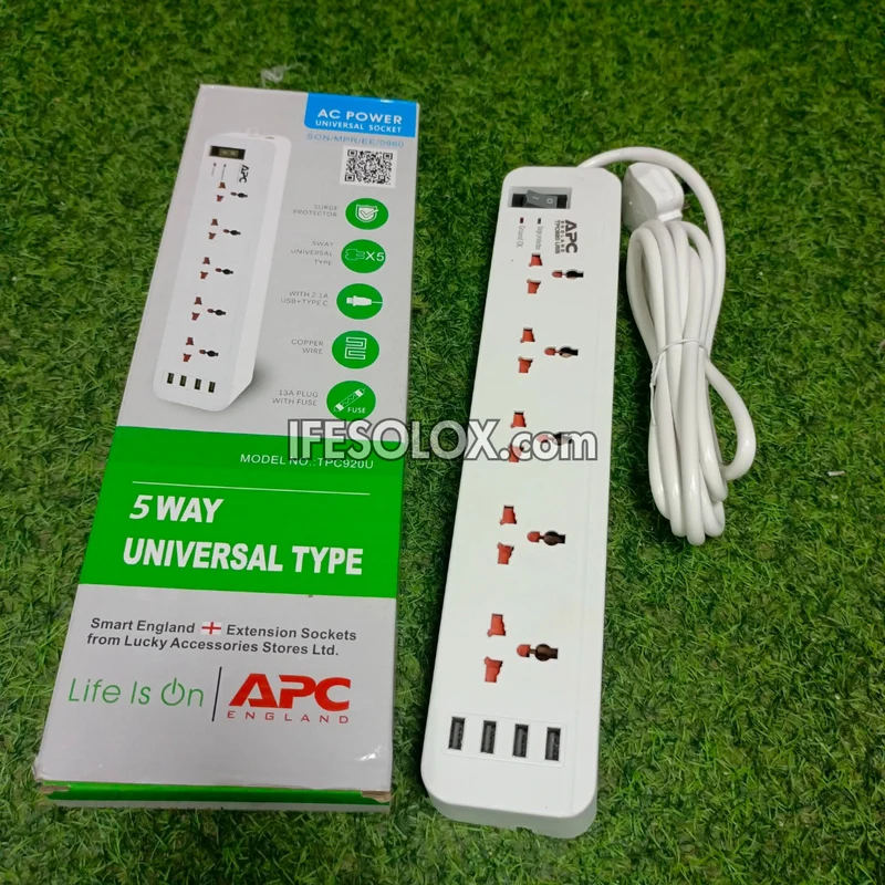 APC TPC-920U SurgeArrest 13AMPS Surge Protector Extension with 5 Sockets, 4 USB - Brand New