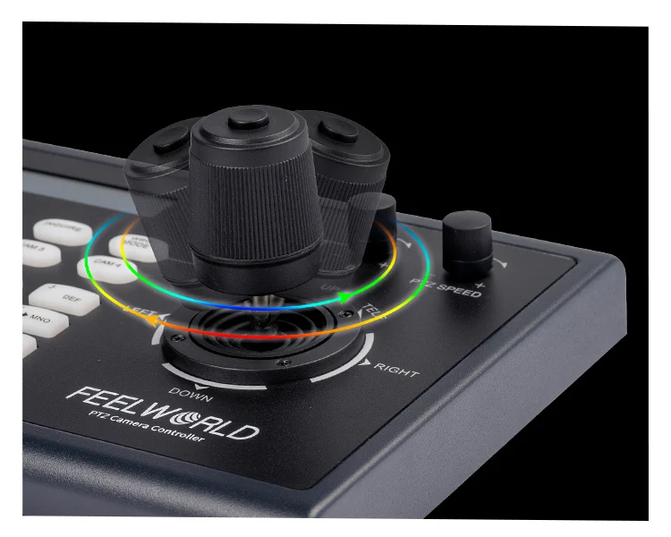 Contrôleur de caméra FEELWORLD KBC10 PTZ avec joystick et contrôle du clavier Affichage LCD PoE pris en charge
