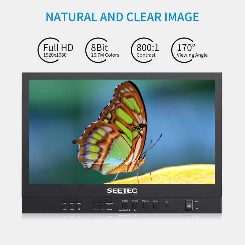 SEETEC ATEM156S-CO 15.6 pouces 1920x1080 Carry On Director Monitor LUT Waveform HDMI 4 SDI In Out