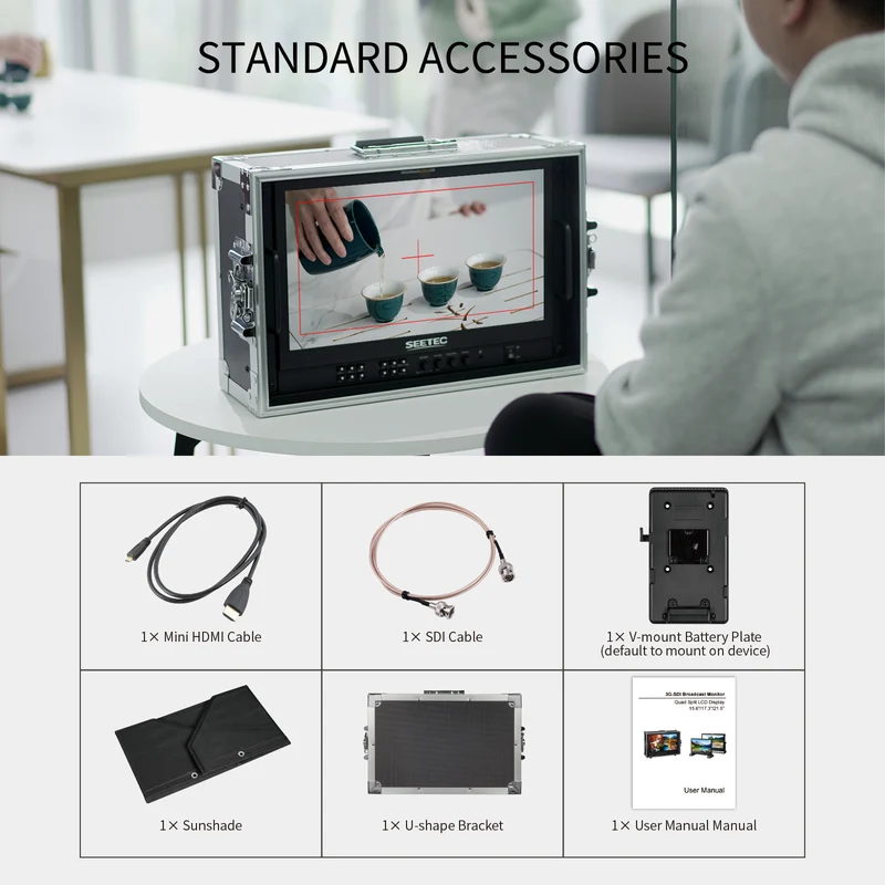 SEETEC ATEM156S-CO 15.6 pouces 1920x1080 Carry On Director Monitor LUT Waveform HDMI 4 SDI In Out