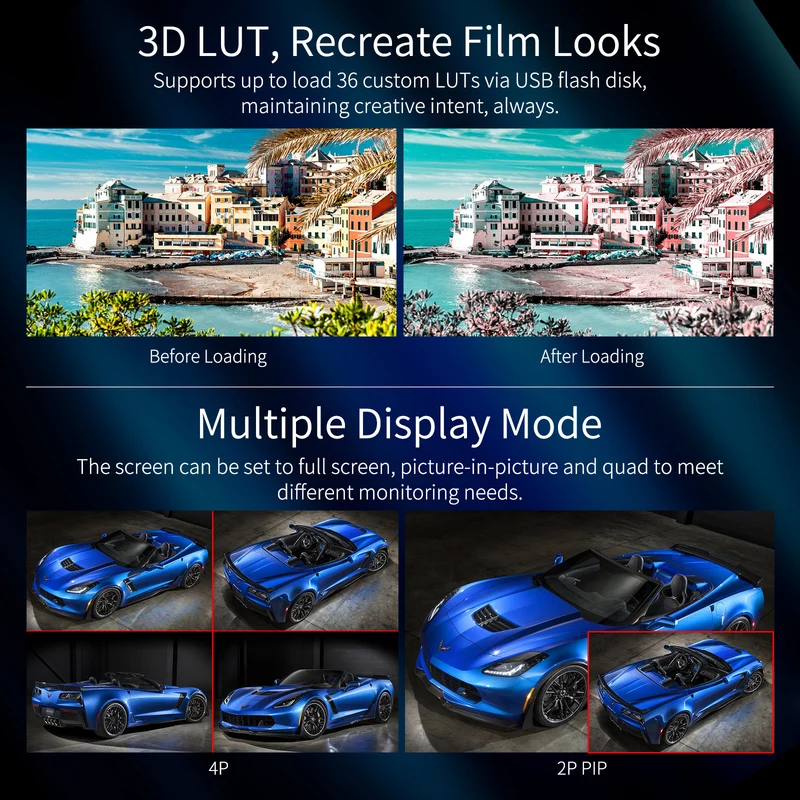 SEETEC ATEM156S 15.6 pouces 1920x1080 Production Broadcast Monitor LUT Waveform HDMI 4 SDI In Out