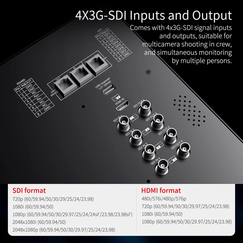 SEETEC ATEM156S 15.6 pouces 1920x1080 Production Broadcast Monitor LUT Waveform HDMI 4 SDI In Out