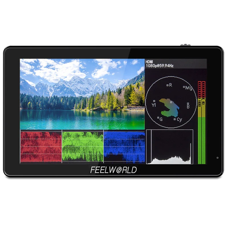 Kit F970 : Moniteur tactile ultra-lumineux 5.5 pouces 3000 nits FEELWORLD LUT5 pour appareil photo reflex numérique, HDMI, compatible HDMI.