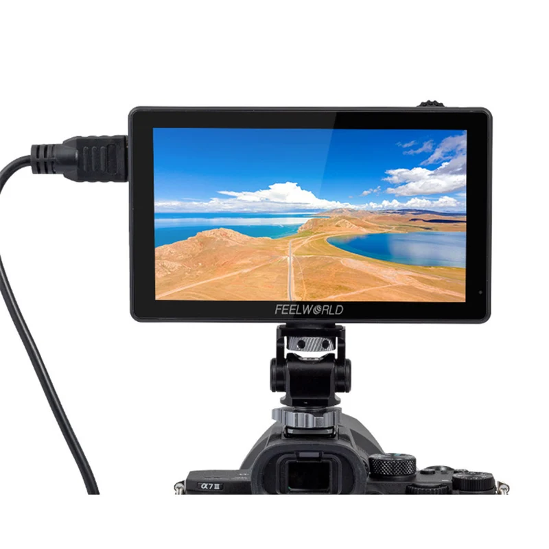Kit F970 : Moniteur tactile ultra-lumineux 5.5 pouces 3000 nits FEELWORLD LUT5 pour appareil photo reflex numérique, HDMI, compatible HDMI.