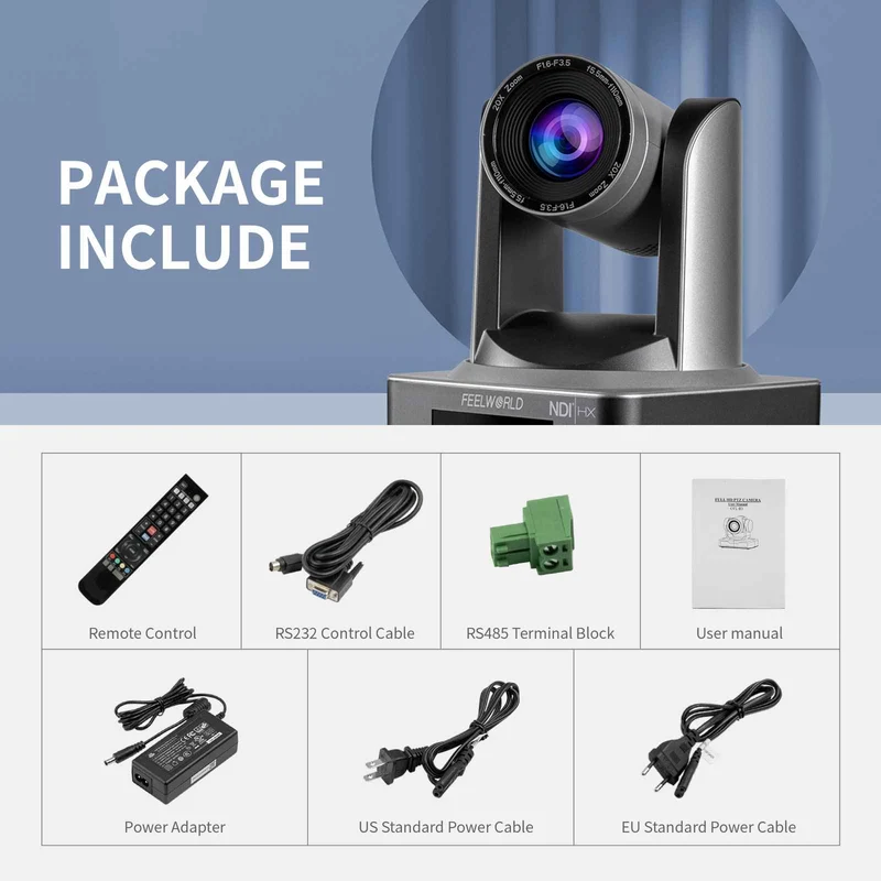 FEELWORLD NDI20X 3G-SDI HDMI NDI IP Streaming en direct simultané avec caméra PTZ avec prise en charge du zoom 20X PoE