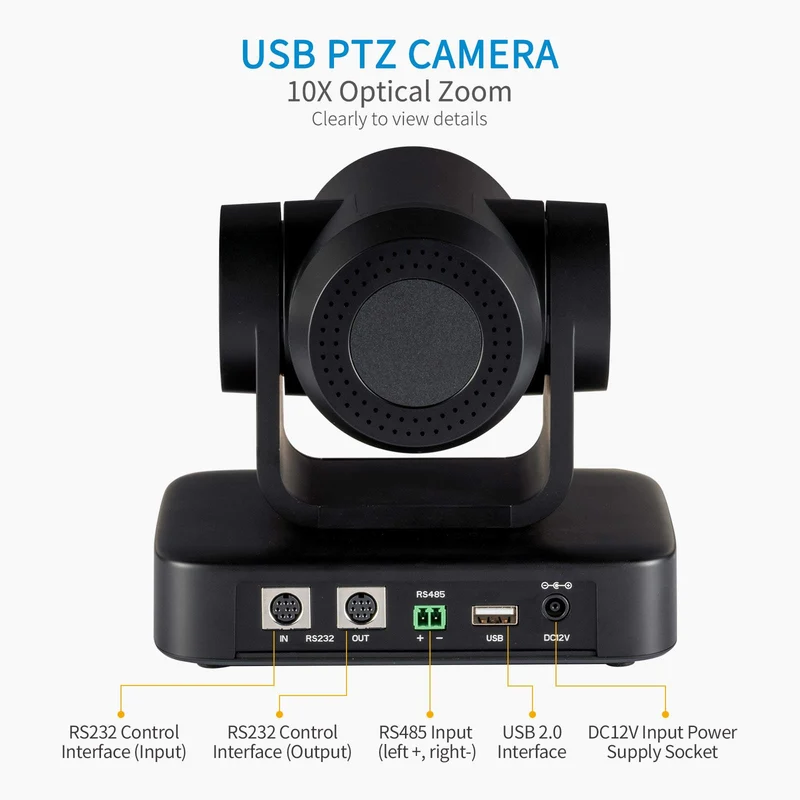 FEELWORLD USB10X Vidéoconférence Caméra PTZ USB Zoom optique 10X Full HD 1080p pour la diffusion en direct