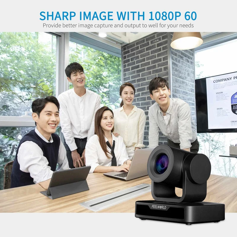 FEELWORLD USB10X Vidéoconférence Caméra PTZ USB Zoom optique 10X Full HD 1080p pour la diffusion en direct