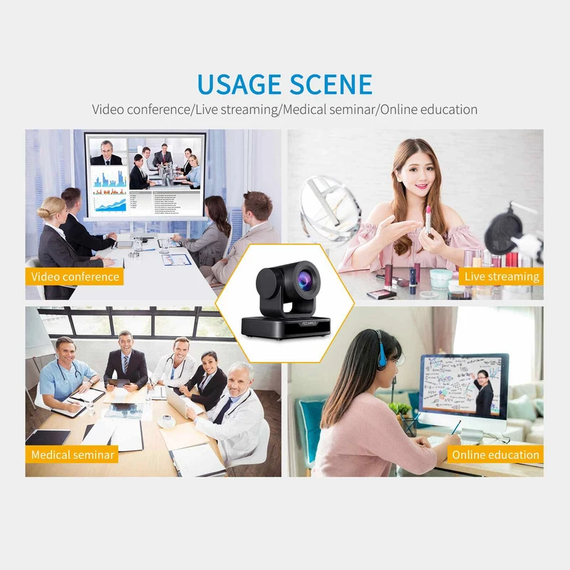 FEELWORLD USB10X Vidéoconférence Caméra PTZ USB Zoom optique 10X Full HD 1080p pour la diffusion en direct