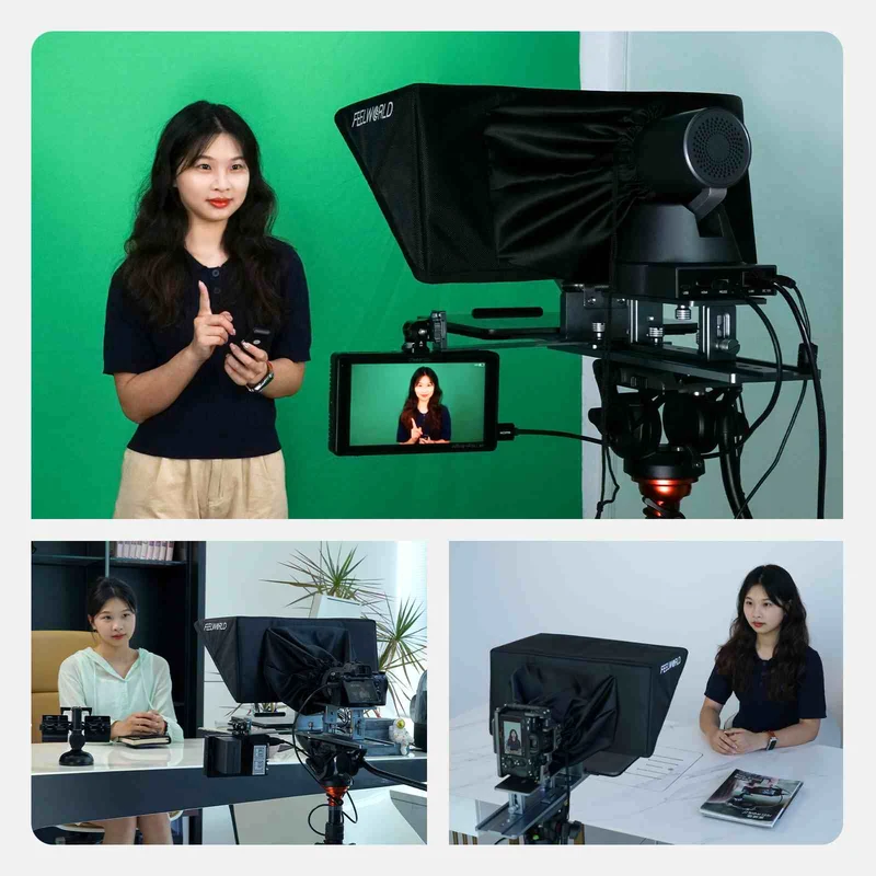 FEELWORLD TP16 Le téléprompteur pliable de 16 pouces prend en charge les invites verticales horizontales jusqu'à une tablette de 16 pouces