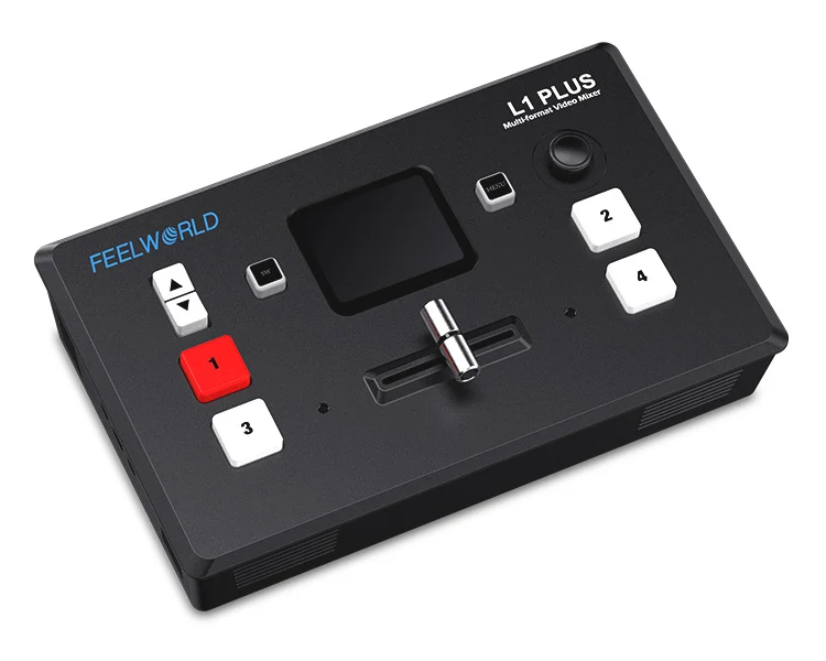 FEELWORLD L1 PLUS Mélangeur vidéo multi-caméras Switcher 2" Touch PTZ Control 4K Input Live Streaming