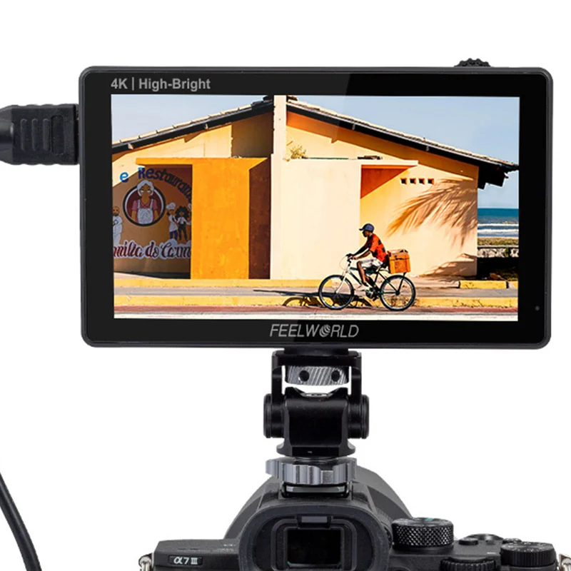 FEELWORLD LUT5E Moniteur de champ pour caméra DSLR haute luminosité 1600nit F970 Kit d'alimentation et d'installation externe