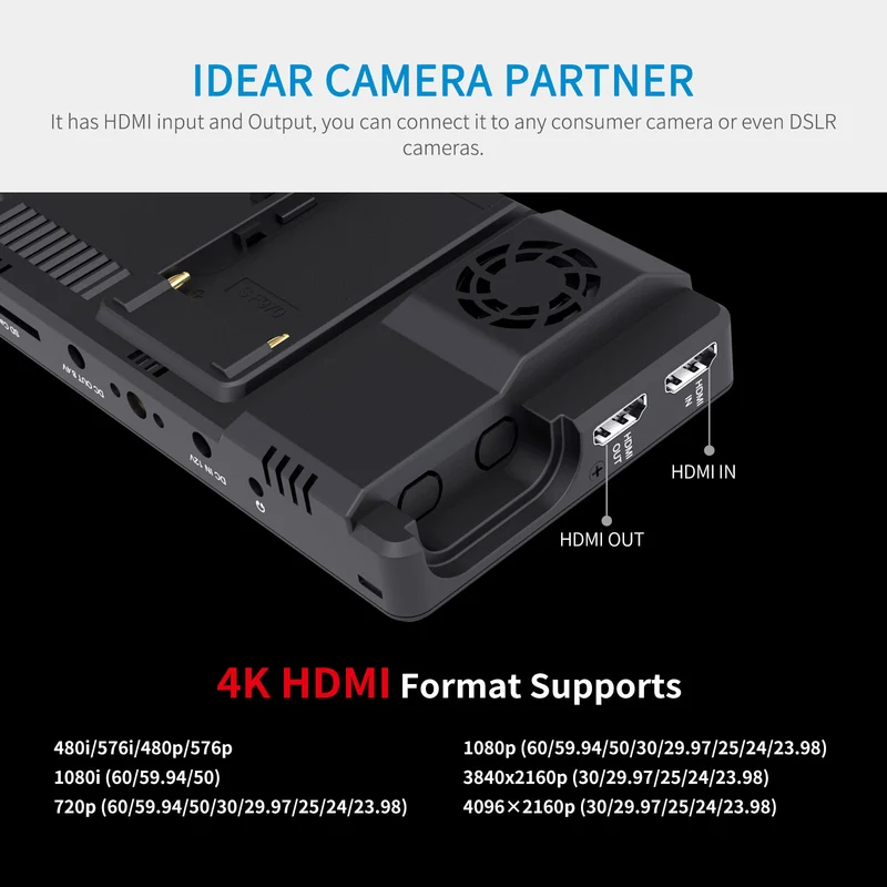 FEELWORLD LUT6E Moniteur de champ pour caméra DSLR à écran tactile haute luminosité de 6 pouces 1600nit