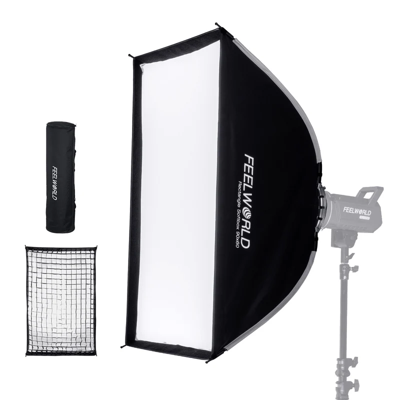 FEELWORLD FSR120 SOFTBOX RECTANGULAIRE PORTABLE 30x120CM POUR LUMIÈRE DE STUDIO VIDÉO BOWENS MOUNT