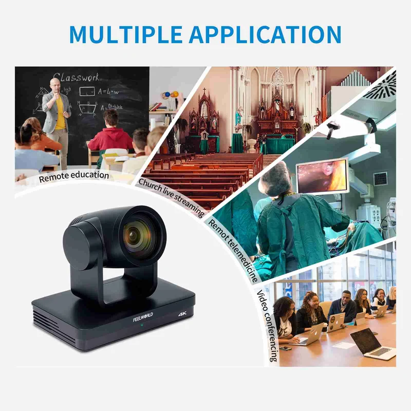 FEELWORLD UHD4K12X Caméra PTZ SDI HDMI USB IP Streaming en direct Zoom optique 12X 4K 30fps Prise en charge PoE