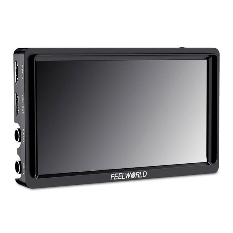 Moniteur de terrain FEELWORLD FW568S 6 pouces 450 nits pour appareils photo reflex numériques avec kit d'alimentation externe F970, SDI 4K et HDMI.