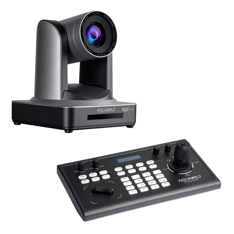 FEELWORLD KBC10 PTZ Controller et NDI20X PTZ Camera Bundle Set