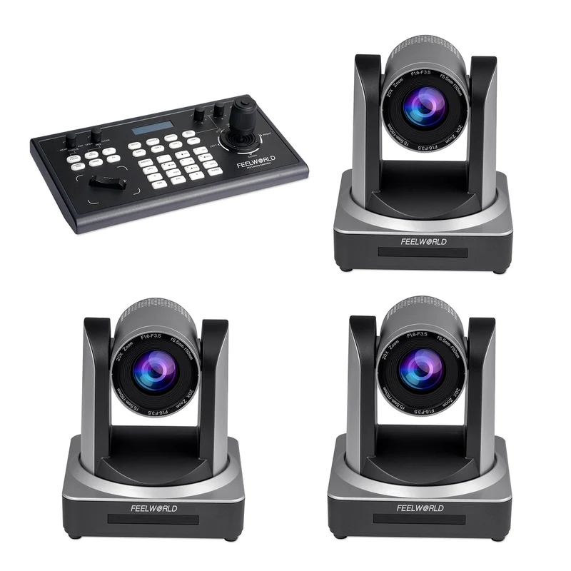 Contrôleur PTZ FEELWORLD KBC10 et ensemble de 3 caméras PTZ POE20X