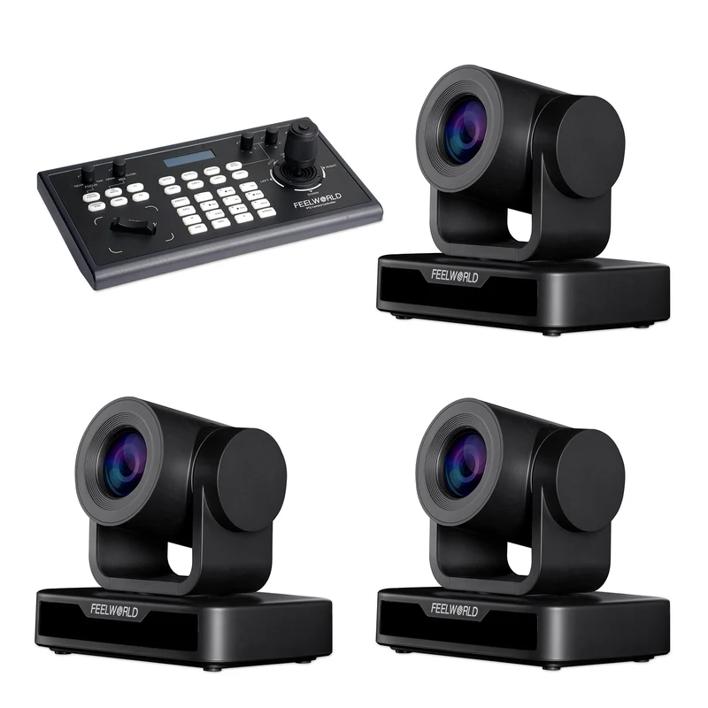 Contrôleur PTZ FEELWORLD KBC10 et ensemble de 3 caméras PTZ USB10X