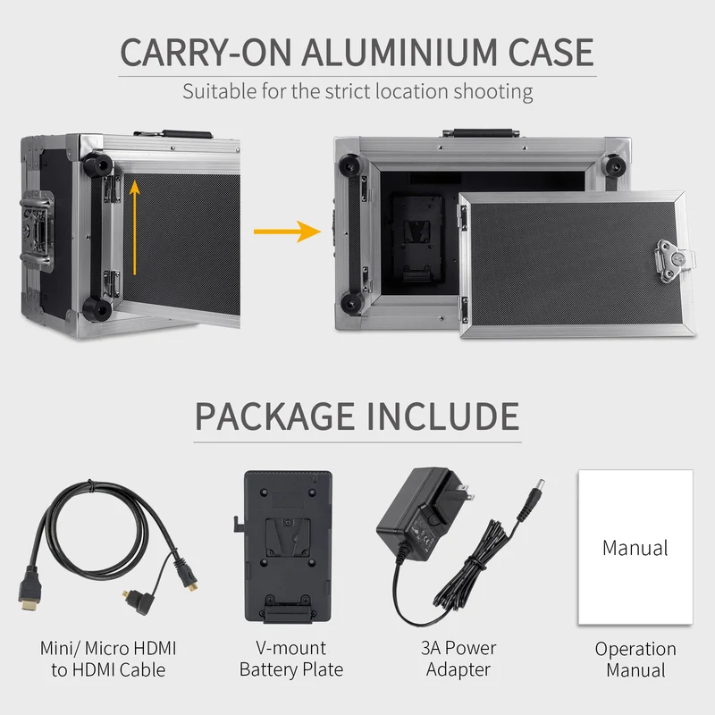 SEETEC ATEM156-CO Bagage de cabine de moniteur de directeur de diffusion en direct de 15.6 pouces avec 4 sorties d'entrée HDMI