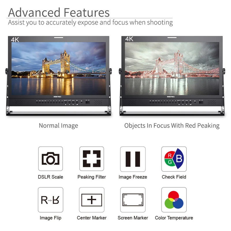 Moniteur de diffusion SEETEC P215-9HSD 21.5 pouces 1920×1080, compatible 3G-SDI et 4K HDMI