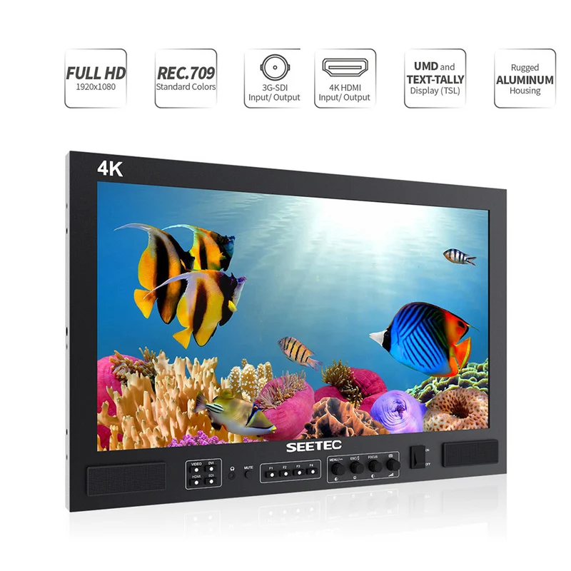 SEETEC FS173-S4K 17.3 pouces 1920x1080 directeur de diffusion moniteur UMD texte Tally affichage SDI HDMI