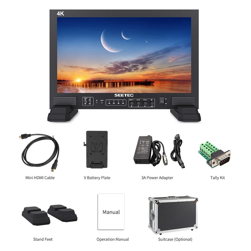 SEETEC FS173-S4K 17.3 pouces 1920x1080 directeur de diffusion moniteur UMD texte Tally affichage SDI HDMI