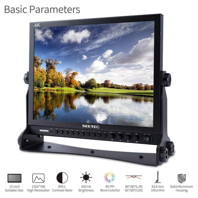 SEETEC P150-3HSD Moniteur directeur de diffusion 15 pouces 1024X768 avec aide à la mise au point maximale 3G SDI HDMI