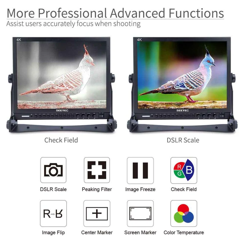 SEETEC P150-3HSD Moniteur directeur de diffusion 15 pouces 1024X768 avec aide à la mise au point maximale 3G SDI HDMI